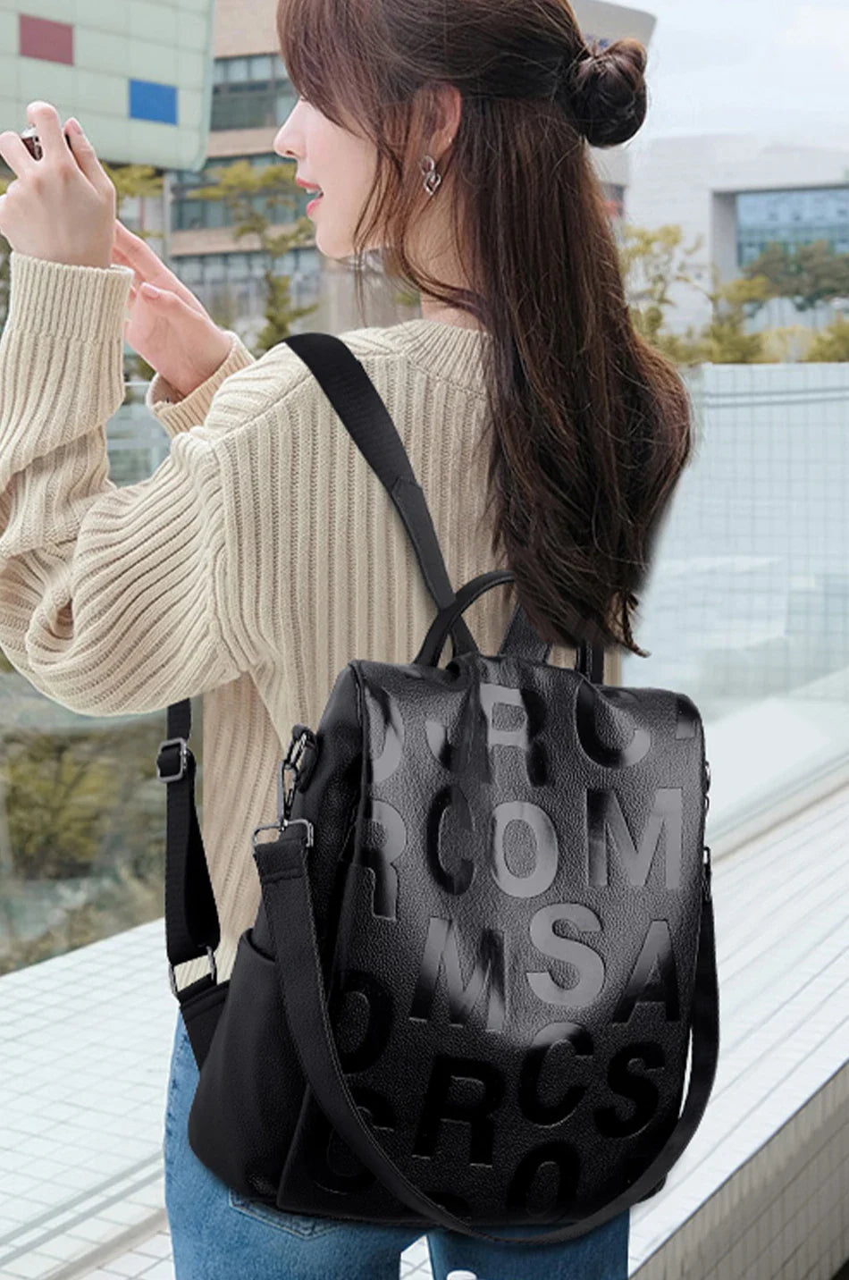 2022 New Women Backpack High Quality Soft Leather Backpack School Bags For Girls Large Capacity Anti-theft Travel Backpack Sac