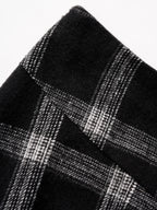 Dressfo Womens Asymmetic Hem Plaid Skirt Buckle Strap Detail Casual Midi A Line Dress Black Skirts 2024 New