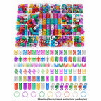 280pcs  Alloy Hair Accessories Set, Elegant BOHO Style, Hollow Beaded Designs, Round Shape, Solid Color Hair Jewelry