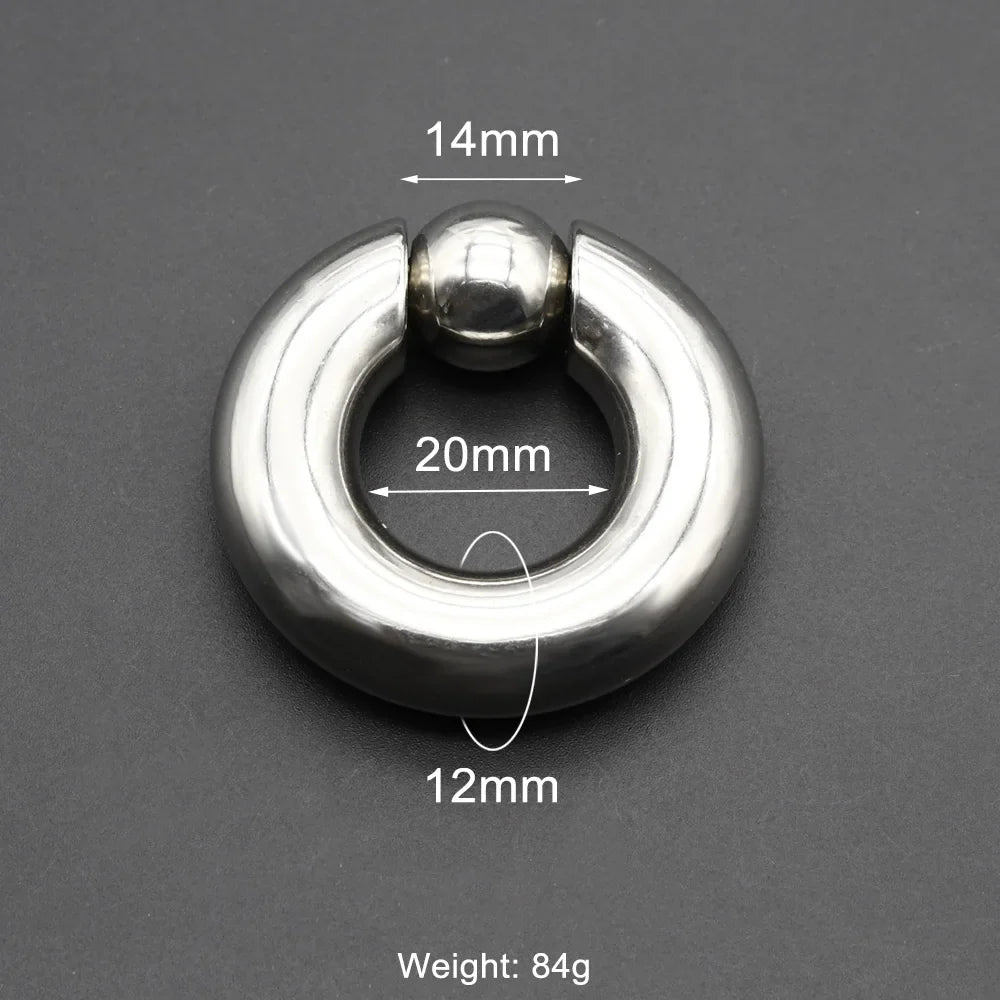 1Pc Large Gauges Stainless Steel CAPTIVE SPRING BEAD RING for Septum Piercing BCR Nose Ring Hoop Expander Earlobe Earrings 00G
