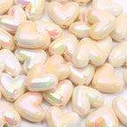 10pcs 15x17mm Macarons ABS Spacer Beads Gradients Heart Acrylic Beads For Diy Jewelry Making Bracelet Necklace Earrings Pendant