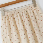 2025 Japanese Summer New Women's Pajama Set 100% Cotton Crepe Cloth Ladies Suspender+Shorts Two Piece Home Furnishing Set