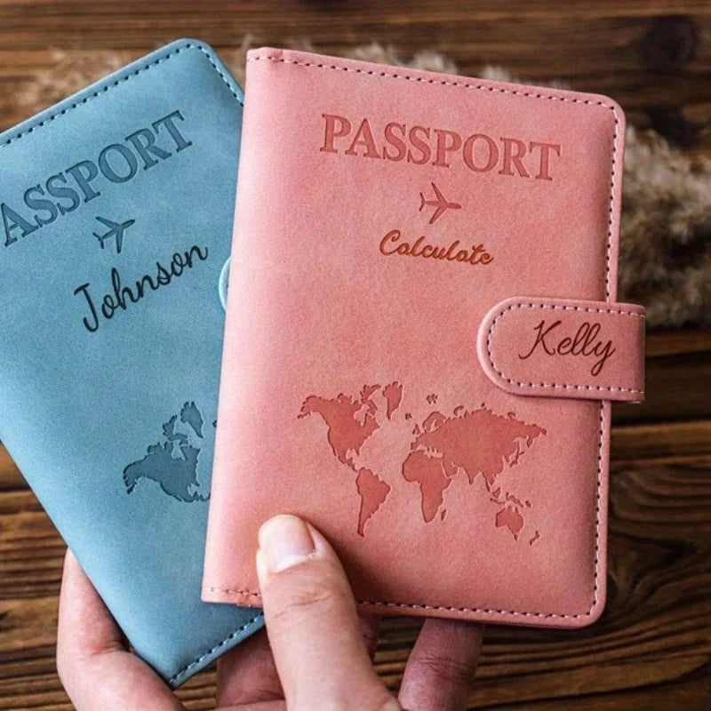 Custom Passport Cover Monogrammed Engraved Name Passport Cover Case Holder Wedding Bridesmaid Groomsman Gift Passport Wallet