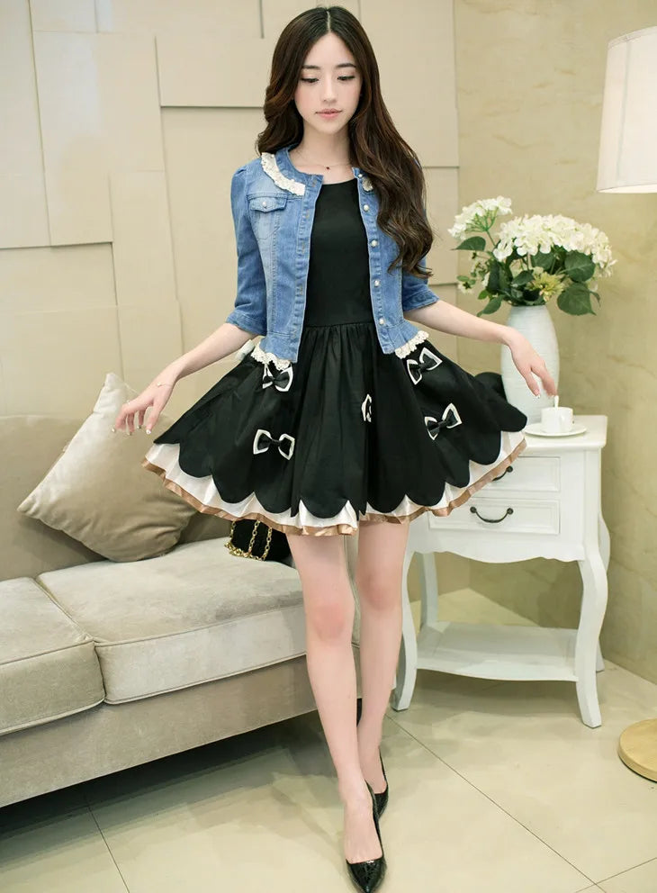 2023 Spring/Summer New Denim Jacket Women's Korean Casual Slim All-Match Short Crop Sleeve Short Sleeve Denim Button Up Top