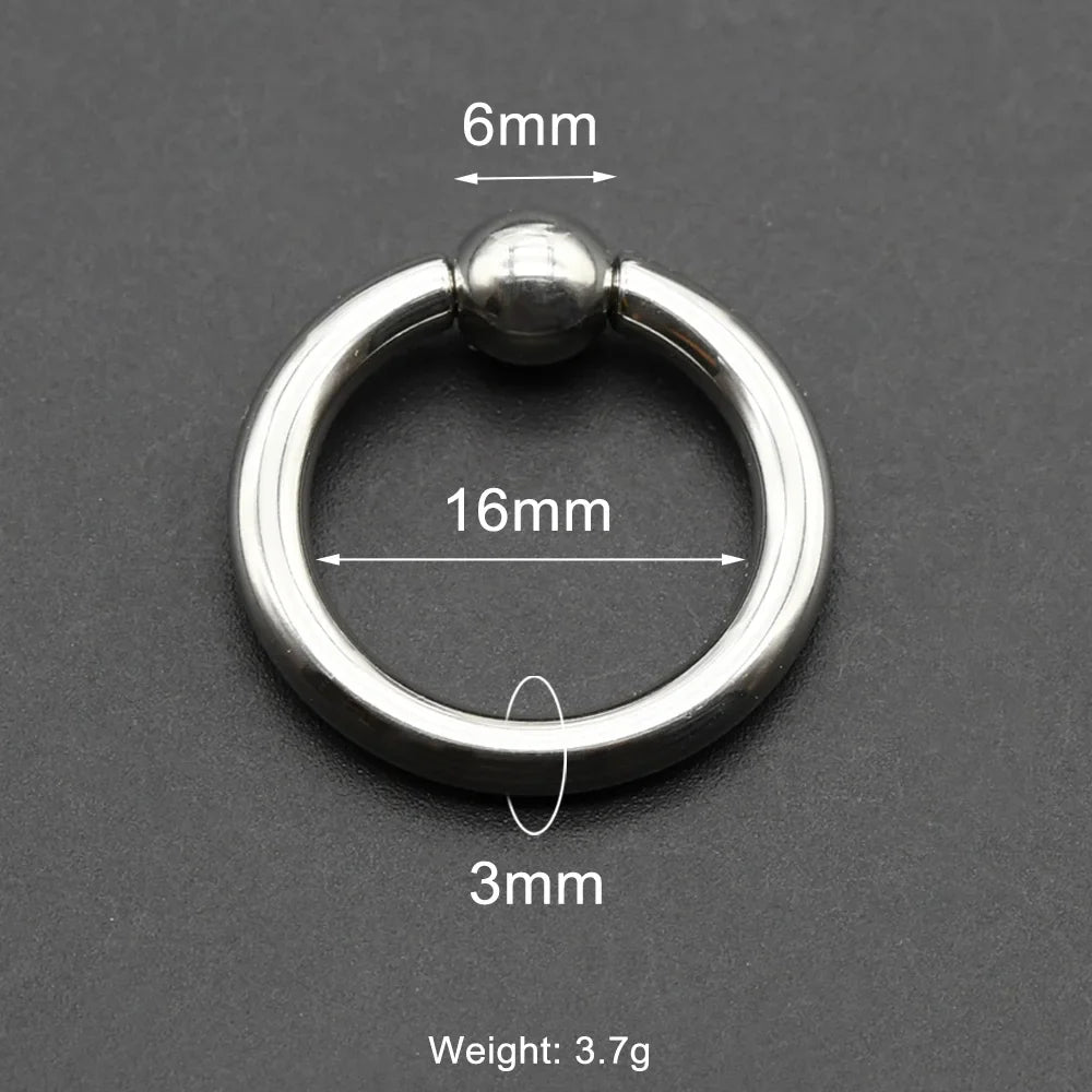 1Pc Large Gauges Stainless Steel CAPTIVE SPRING BEAD RING for Septum Piercing BCR Nose Ring Hoop Expander Earlobe Earrings 00G