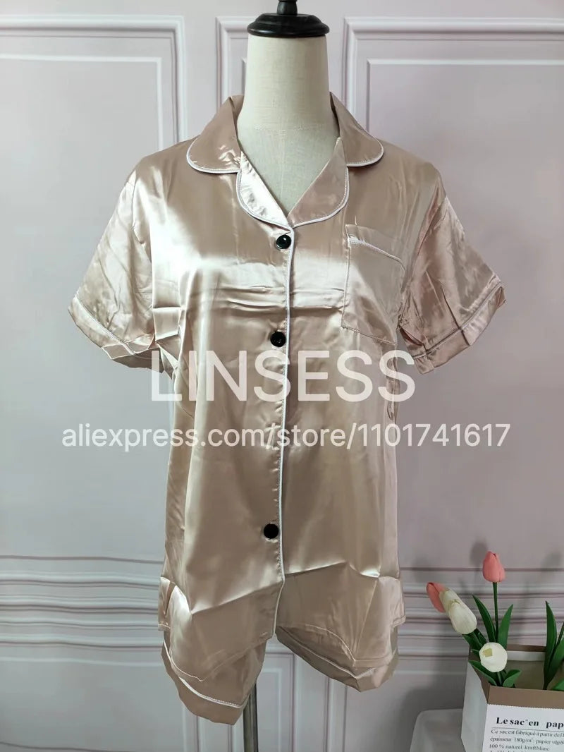 BPersonalised Satin Sleep Shorts Bridesmaid Pyjamas Set Matching Bridesmaid Proposal Gift Her For Women Silk Sleepwear Pajamas