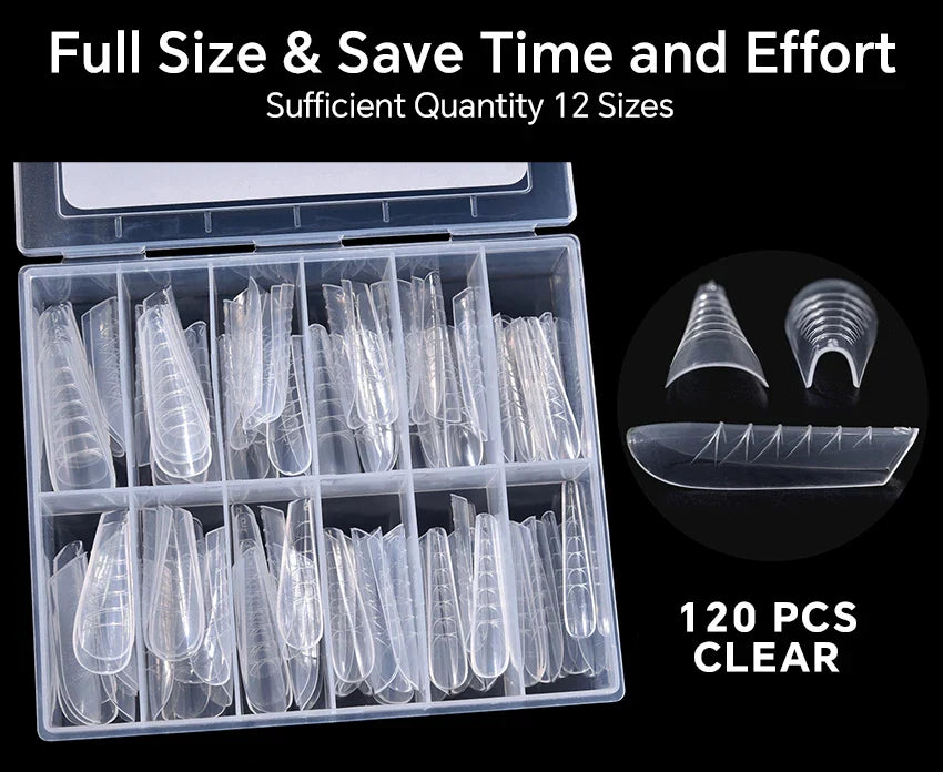 120Pcs Nail Forms For UV Gel Quick Building Extension Top Molds Dual Forms Acrylic Nail Art Tips Nails Accessories Tools