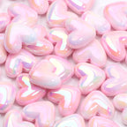 10pcs 15x17mm Macarons ABS Spacer Beads Gradients Heart Acrylic Beads For Diy Jewelry Making Bracelet Necklace Earrings Pendant