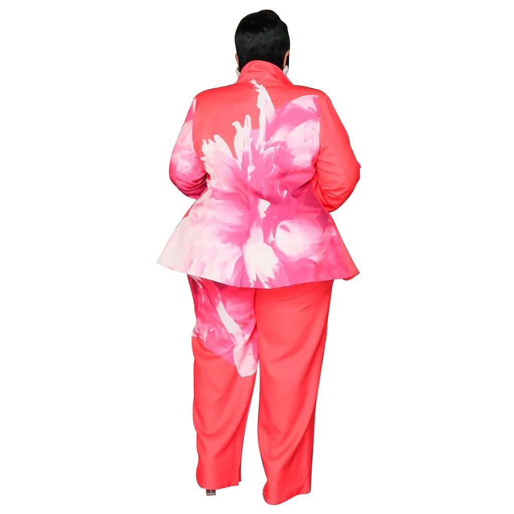 2 Piece Women Sets 2024 New Arrival Plus Size Autumn Winter Matching Two Pieces Sets Blazers Top Pants Suits Outfits Clothing