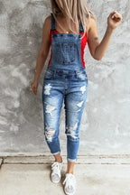 Denim Overalls Women 2023 Ripped Jeans Lady Jumpsuit Elastic Denim One Piece Pants Suspender Trousers Female Rompers Streetwear