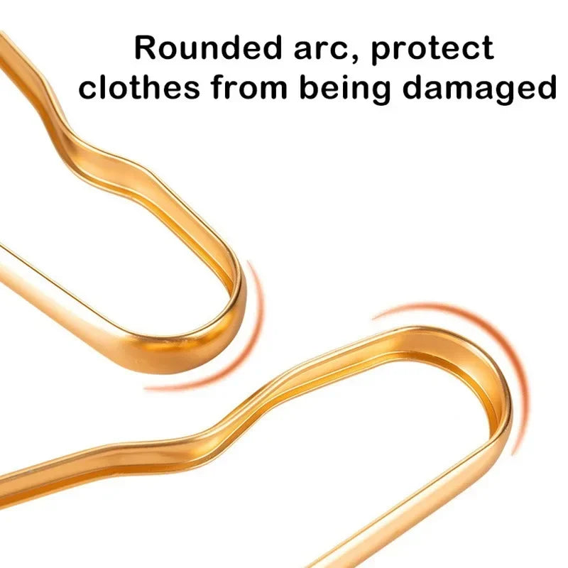10pcs Aluminum Alloy Clothing Hanger Golden Durable Domestic Coat Supplies Organizer Wardrobe Organizer Clothing Storage Rack