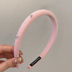 1pc/3pcs butterfly tie headband simple solid color fabric sponge head buckle headband accessory