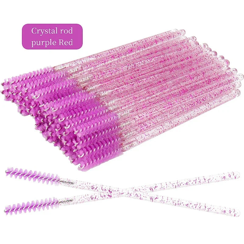 50pcs Grafted eyelashes Single color disposable eyelash brush Spiral eye Makeup Eyelash curler makeup brush cosmetic tools