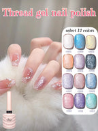 1-3pcs PSK 2025 New Whitening Purple Glass Beads Starry Crystal Nail Art Purple Glass Bead Cat Eye Gel Nail Polish Nail Supplies