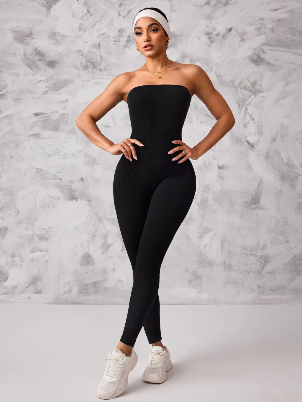 Anti Slip Strip Strapless Sports Jumpsuit Featuring Backless Lifting Hip Lifting To Shape Body Fit Snugly Yoga Fitness Underwear