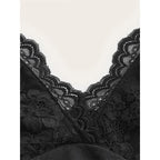 Black Lace Patchwork Halter Top Y2k Women Clothing Goth Punk Solid Ruched Backless Sleeveless Tank Top Streetwear