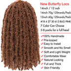 Butterfly Locs Crochet Hair 12 inch Handmade Butterfly Soft Locs Crochet Hair Extensions Synthetic Braiding Hair 12Strands/pack