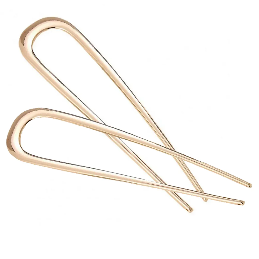 2Pcs French Pins Hair Pins 5.5 Inch Metal U-Shaped Hair Clip Hair Vintage French Twist Hair Pin for Women Girls Hairstyle Gifts