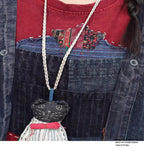 Hand Embroidery Old Cloth Patchwork Wide Leg Strap Long Pants Women Autumn Loose High Waist Jumpsuit LX4343