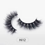 Dropshipping Reuseable Natural Long 12-15mm 3D Faux Mink Lashes Fluffy Volume False Eyelashes Cruelty Free Wispy Makeup Lashes