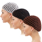 2/3PCS/LOT Hair Net Sleeping Cap Daily Use Breathable Mesh Crochet Hair Net Hair Care Cap Mesh Cap Dome Cap Turban Hat