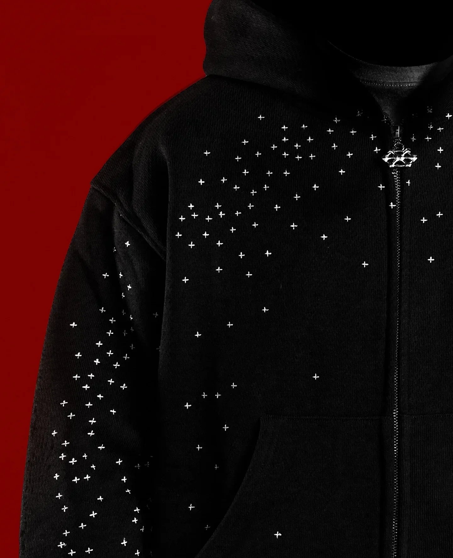 American Hip Hop Gothic Embroidery Oversize Fleece Zipper Hoodie Men's Y2K New Harajuku Punk Rock Couple Casual Joker Streetwear