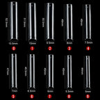 100/200PCS Professional 3XL Extra Long Clear Square Nail Tips Half Cover Acrylic Nails NO C CURVE Long Square Fake Nail Tips