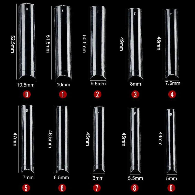 100/200PCS Professional 3XL Extra Long Clear Square Nail Tips Half Cover Acrylic Nails NO C CURVE Long Square Fake Nail Tips