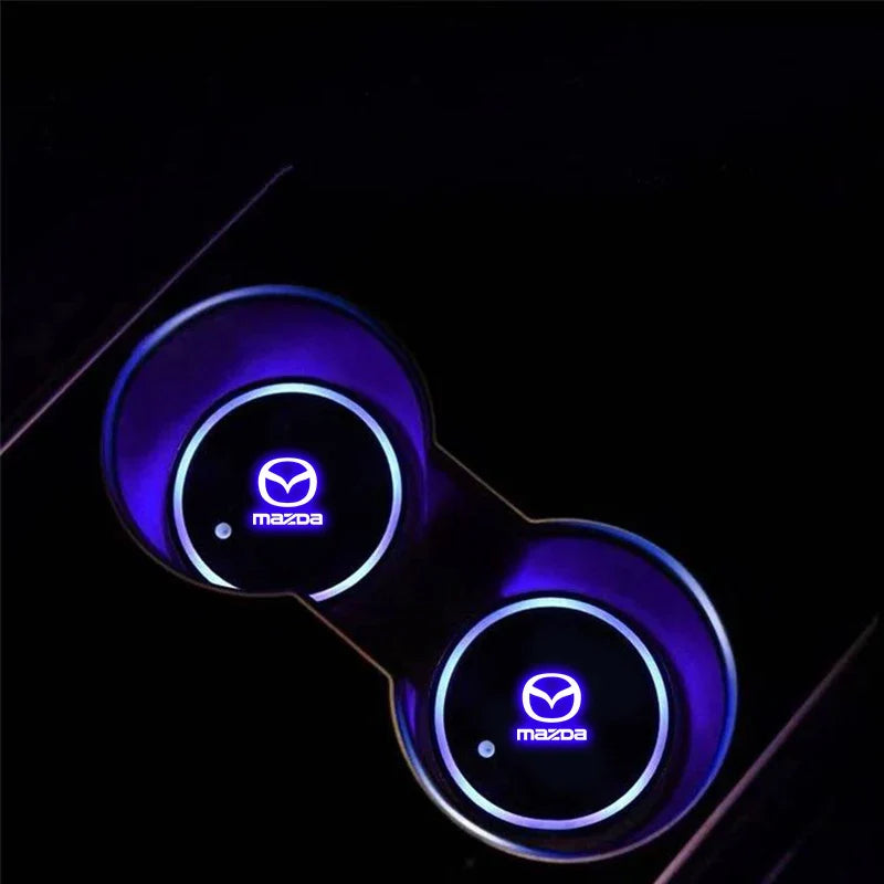 2PCS Car LED Water Cup Mat Drink Holder For Mazda MS Speed CX4 Atenza Axela MX5 CX7 CX5 CX9 RX8 CX30 Bt50