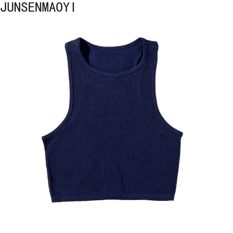 DIY Print Customize Sleeveless Vest Women's Summer High Waist Short Crop Top Fitness Running Yoga Clothes Slim Fast Dry Clothes