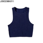 DIY Print Customize Sleeveless Vest Women's Summer High Waist Short Crop Top Fitness Running Yoga Clothes Slim Fast Dry Clothes