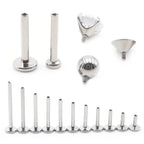 Alisouy 1PC G23 Titanium Internally Threaded Labret Shaft Lip Replacement Flat Bar Ear Tragus Stud Earring Body Piercing Jewelry