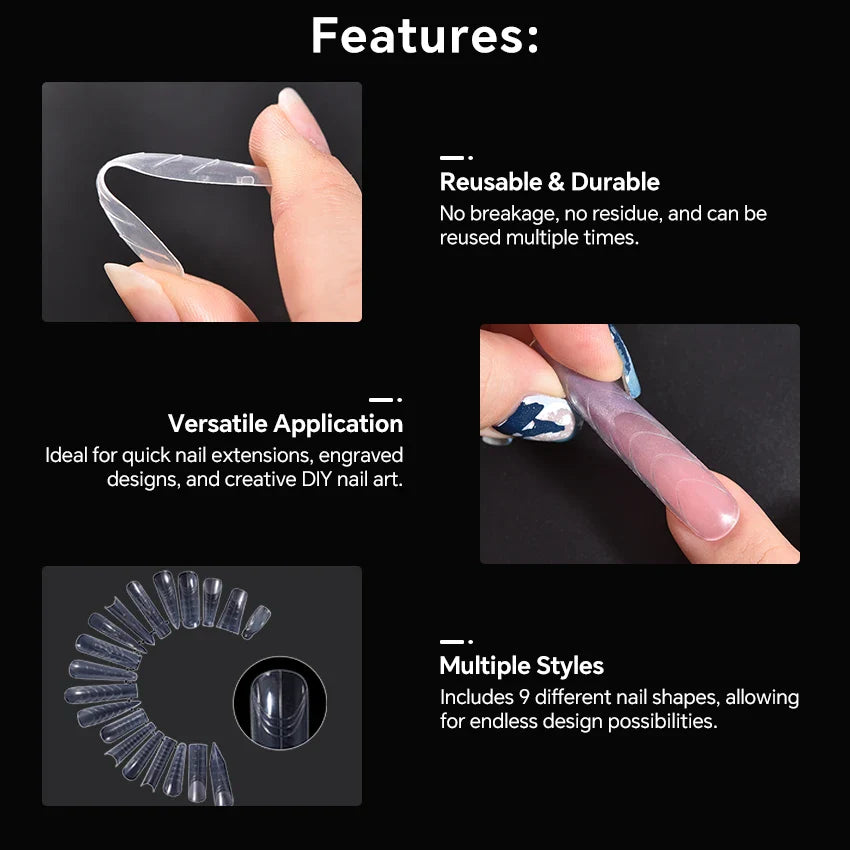 120Pcs Nail Forms For UV Gel Quick Building Extension Top Molds Dual Forms Acrylic Nail Art Tips Nails Accessories Tools