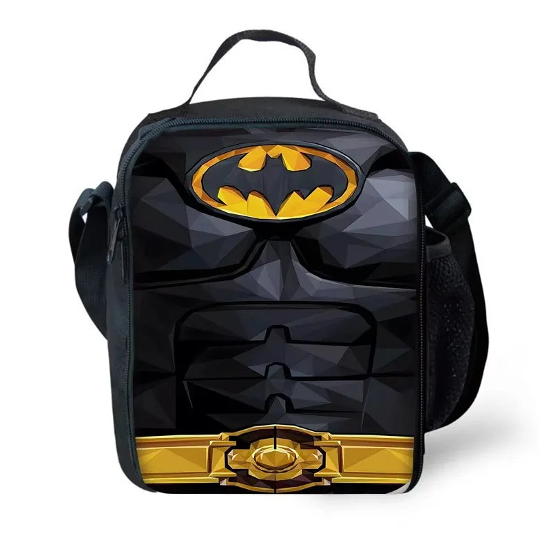 Child Superhero Batmans School Backpack with Lunch Bags ,Pencil Bags ,School Bags for Boys Girls Best Gift