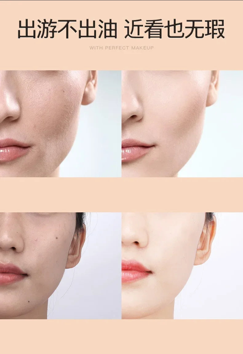 BB Air Cushion Base Foundation with Mushroom Head CC Cream Moisturizing Hydrating Concealer Makeup Brighten Skin Tone Cosmetics