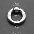 1Pc Large Gauges Stainless Steel CAPTIVE SPRING BEAD RING for Septum Piercing BCR Nose Ring Hoop Expander Earlobe Earrings 00G