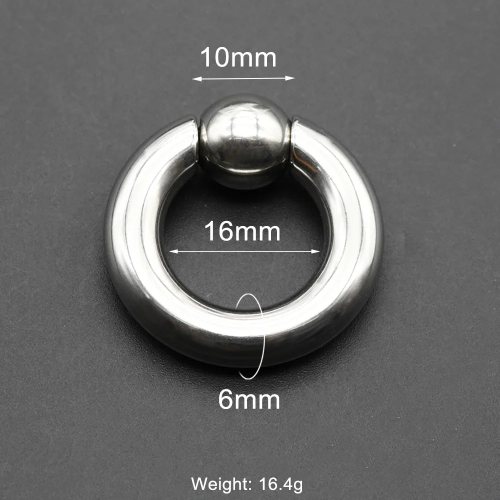 1Pc Large Gauges Stainless Steel CAPTIVE SPRING BEAD RING for Septum Piercing BCR Nose Ring Hoop Expander Earlobe Earrings 00G
