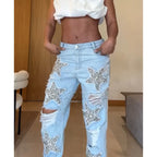 2025 Wide Leg Loose Jeans Female Streetwear Style Fashion Baggy Pants Women's New Stylish Full Length Straight Pant Outwear