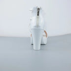 Big Size 32-43 Block Heel Platform Sandals Women Wedding Shoes 2025 Summer High Heels Gladiator Sandals Patent Leather Sandals