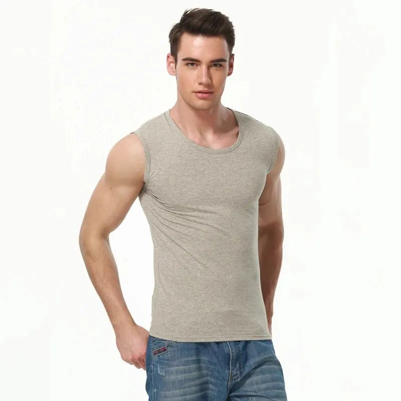 3/1 Pack Men's Cotton Sleeveless Vest Young Men's Wide Shoulder Sports Fitness Slim Top Solid Color Joker Tight Vest Parent-chil