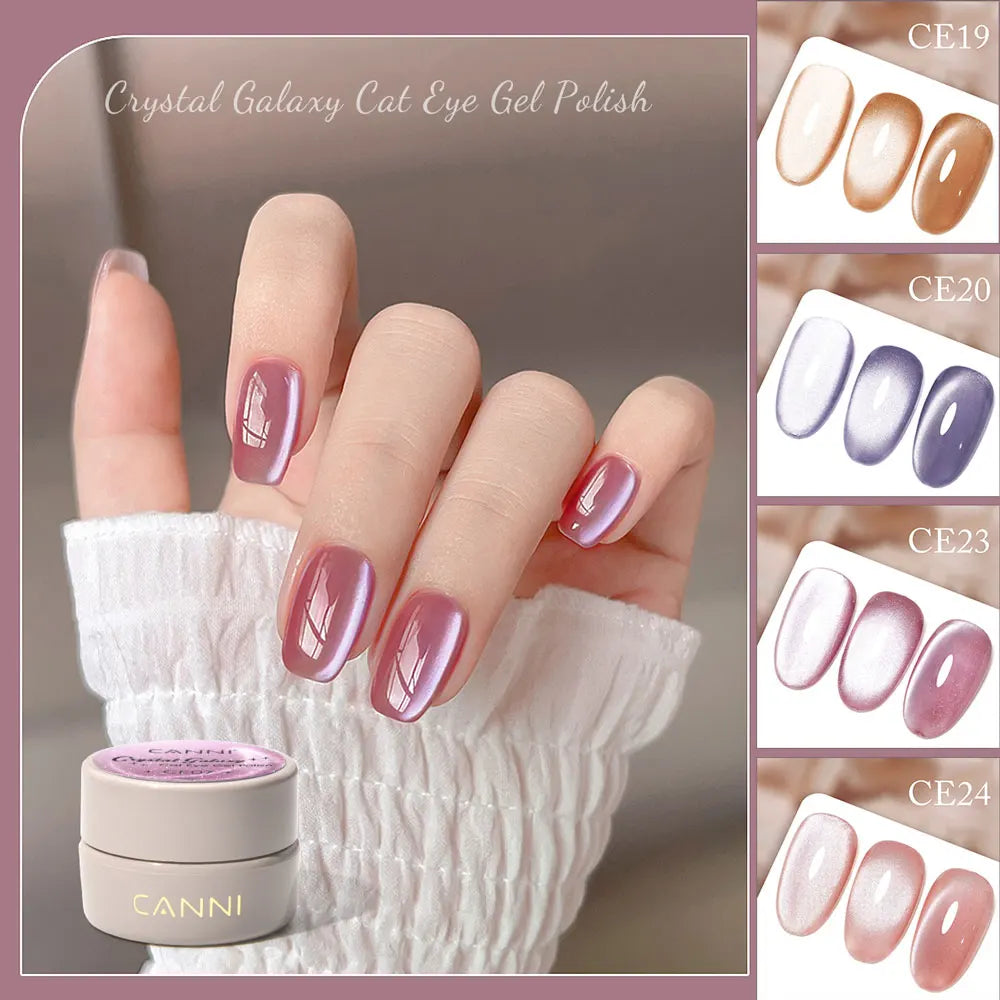 CANNI New 18ml Long Wear No-wipe Bright Topcoat Peeloff Base coat 5g Crystal Magnetic Cat Eye Gel Sparkling Glitter Varnishe