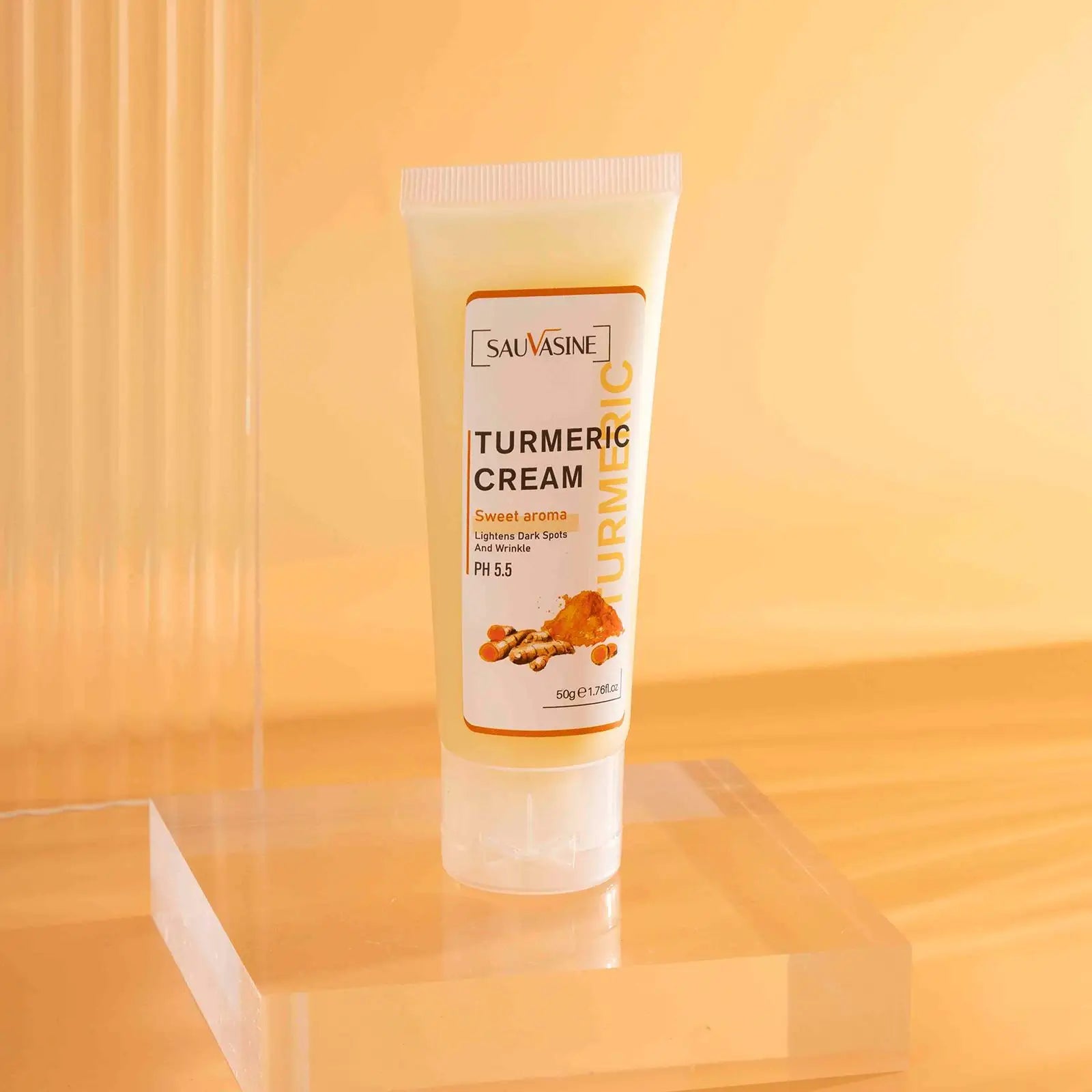 5 Piece Set Turmeric Facial Care Acne Cleansing Cream,Anti-Aging Serum,Dark Spot Moisturizer Fade Spots for Radiant Skin Care