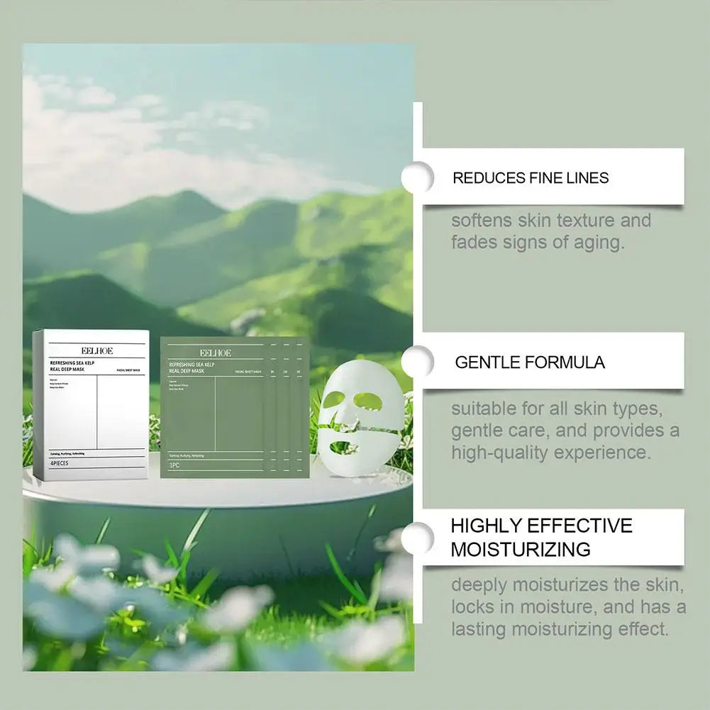 1/4Pcs Deep Collagen Overnight Face Mask Seaweed Collagen Essence Hydrating Overnight Hydrogel Mask Improve Elasticity, Firming