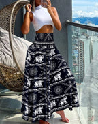 2024 Summer New Women's Leisure Loose Holiday Long Skirt Skirt Women Women's Cheap Clothing and Free Shipping Sales LOOSE