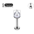 ASTM F136 Titanium 16G Bowl shaped Pearl Earring Helix Tragus Cartilage Stud Earlobe Lip Piercing Jewelry