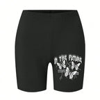 Casual Women Fitness Short Pantsbeautiful Dreamy Purple Butterfly Prints Leggings Short High Elastic Soft Thin Female Sportswear