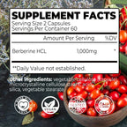 Berberine Extract 1000 Mg - Supports Gastrointestinal and Overall Health with Antioxidant Benefits Supplement