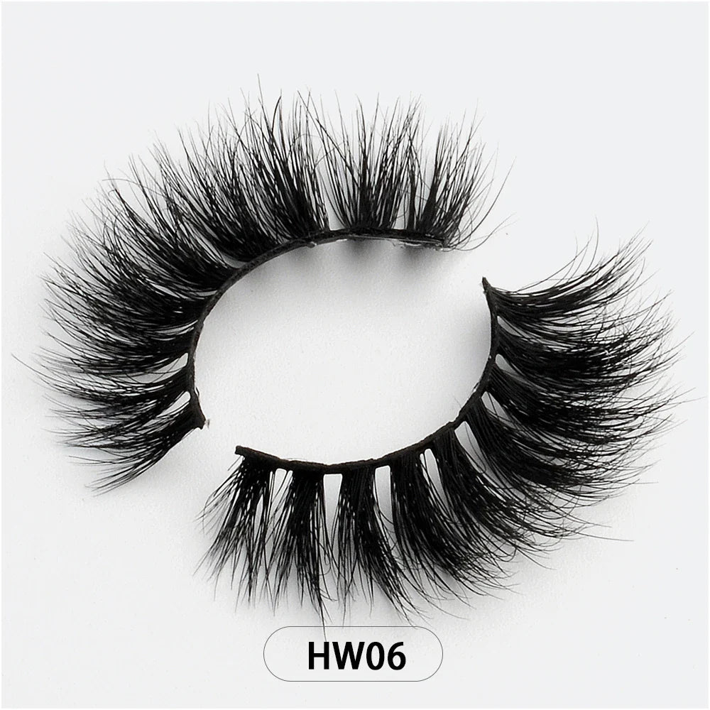 Dropshipping 15-18mm 3D Resuable Dramatic Wispy Mink Fake Eyelashes Makeup Strip False Lashes With Free Eyelash Packaging Boxes