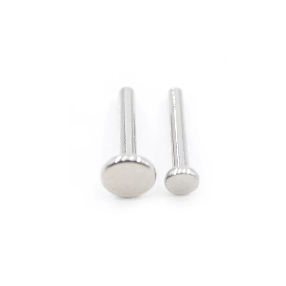 Alisouy 1PC G23 Titanium Internally Threaded Labret Shaft Lip Replacement Flat Bar Ear Tragus Stud Earring Body Piercing Jewelry