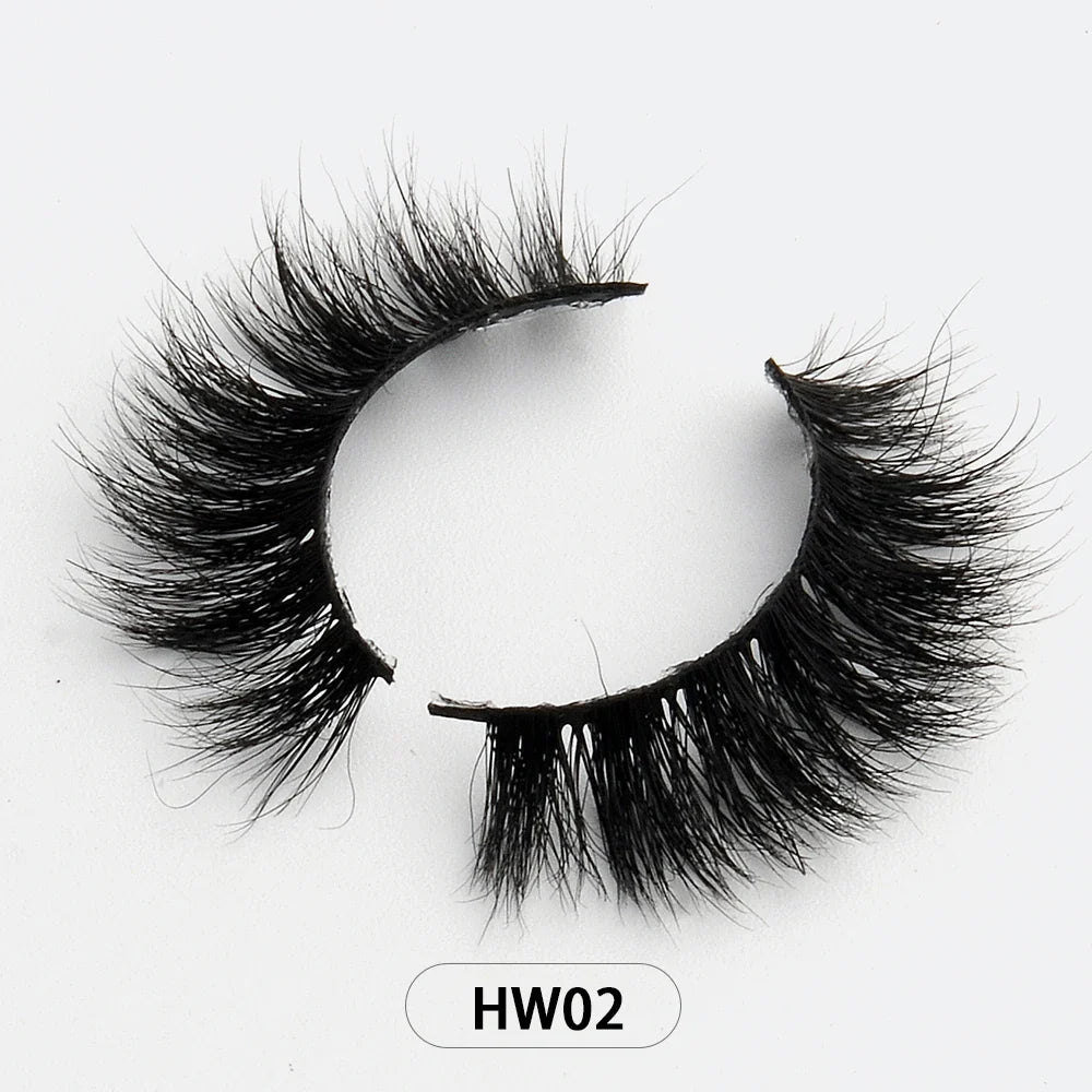 Dropshipping 15-18mm 3D Resuable Dramatic Wispy Mink Fake Eyelashes Makeup Strip False Lashes With Free Eyelash Packaging Boxes